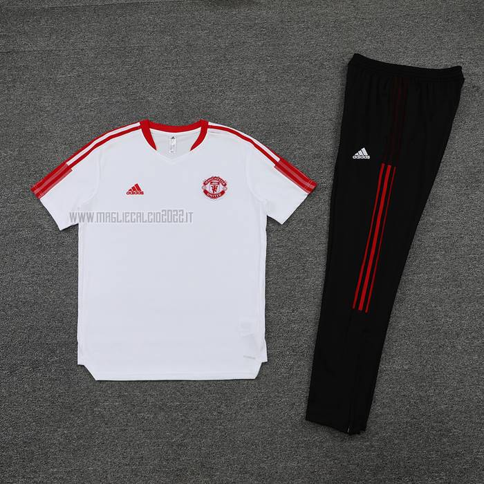 Tuta da Track del Manchester United Manga Corta 2023-2024 Blanco